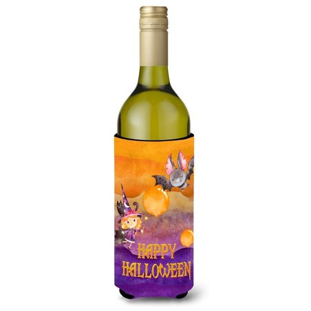 Carolines Treasures Halloween Little Witch & Bat Wine Bottle Beverge Insulator Hugger BB7458LITERK